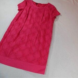 Talbots Pink Eyelet Midi Dress like New So pretty minimalist Trad Wife modest